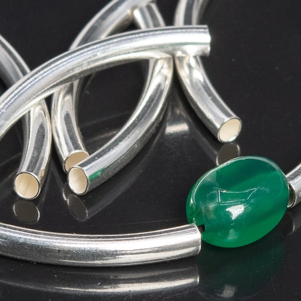 Silver Tube Beads Etsy
