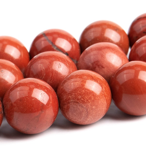 Red Jasper Beads Grade AAA Genuine Natural Gemstone Round Loose Beads 10MM 12MM Bulk Lot Options