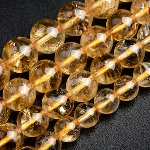 Citrine Beads Yellow Grade A Genuine Natural Gemstone Round Loose Beads 6MM 8MM 10MM Bulk Lot Options