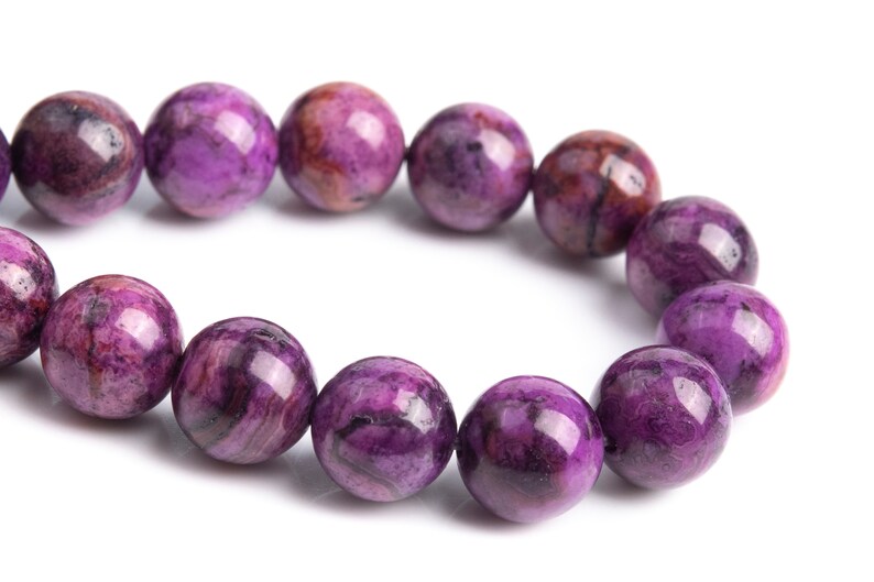 8MM Natural Deep Purple Crazy Lace Agate Grade AAA Round Loose Beads 15.5" 