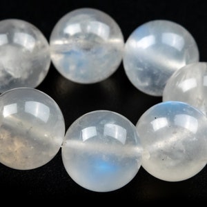 9-10MM doorschijnende regenboog maansteen kralen armband klasse AA echte natuurlijke ronde edelsteen 7&quot; (124764h-4106)