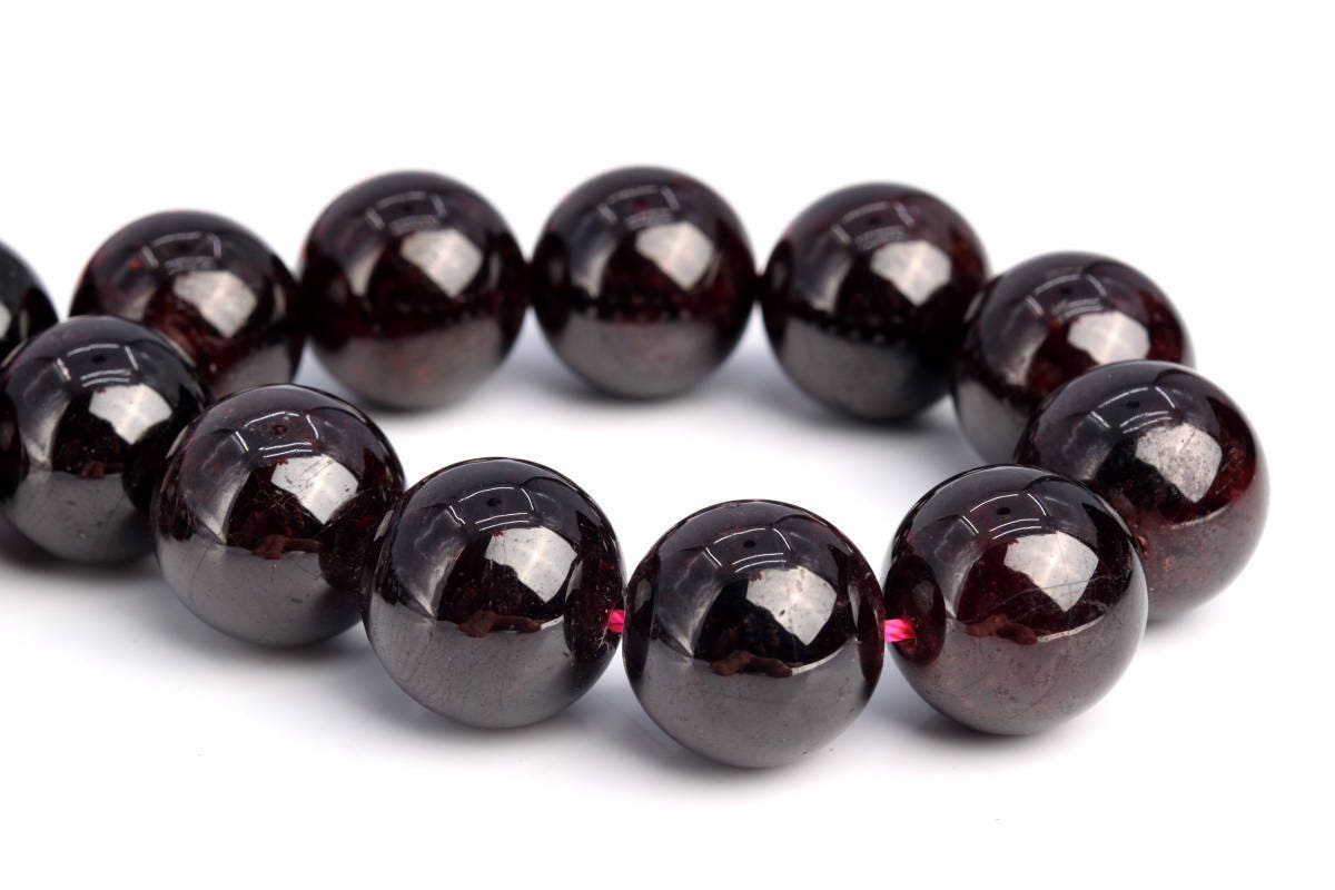 Genuine Natural Garnet Gemstone Beads 8MM Wine Red Round AA