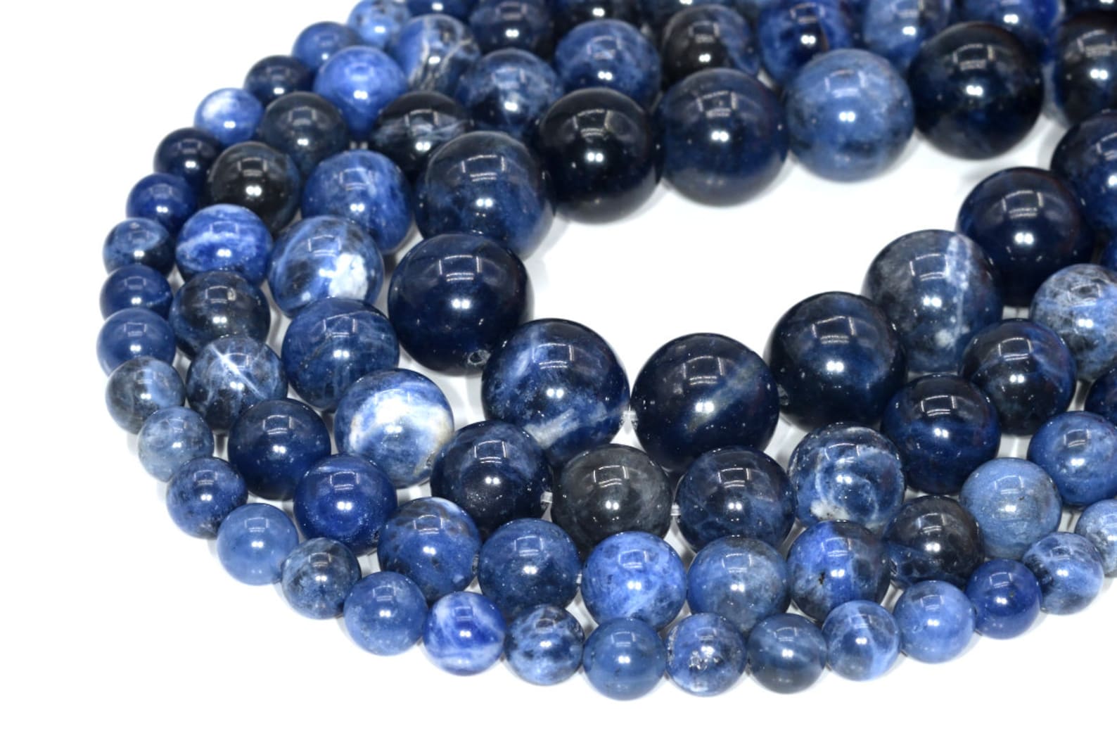 Blue Beads For Bracelets 8mm Natural Blue Sodalite Round Beads - 15 Strands, 4mm To 12mm Sizes, Gemstone For Jewelry Making Natural Crystal Beads For Jewelry Making