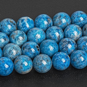 Cuentas de lapislázuli azul, auténticas piedras preciosas naturales de grado AA+, redondas y sueltas, 8 mm. Opciones de lotes al por mayor.