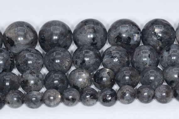 Natural Black Labradorite Larvikite Round Loose Beads 15" 6mm 8mm 10mm 
