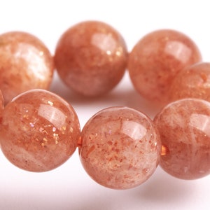 8MM Strawberry Quartz Golden Orange Beads Bracelet Grade AA Genuine Natural Round Gemstone 7&quot; Bulk Lot Options (124295h-203)