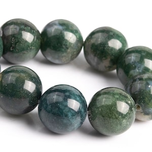 16MM Botanical Moss Agate Beads Grade AAA Genuine Natural Gemstone Half Strand Round Loose Beads 7.5&quot; BULK LOT 1,3,5,10 and 50 (103621h-957)