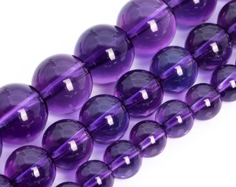 Treated Purple Amethyst Beads Grade AAA Gemstone Round Loose Beads 4MM 6MM 8MM Bulk Lot Options