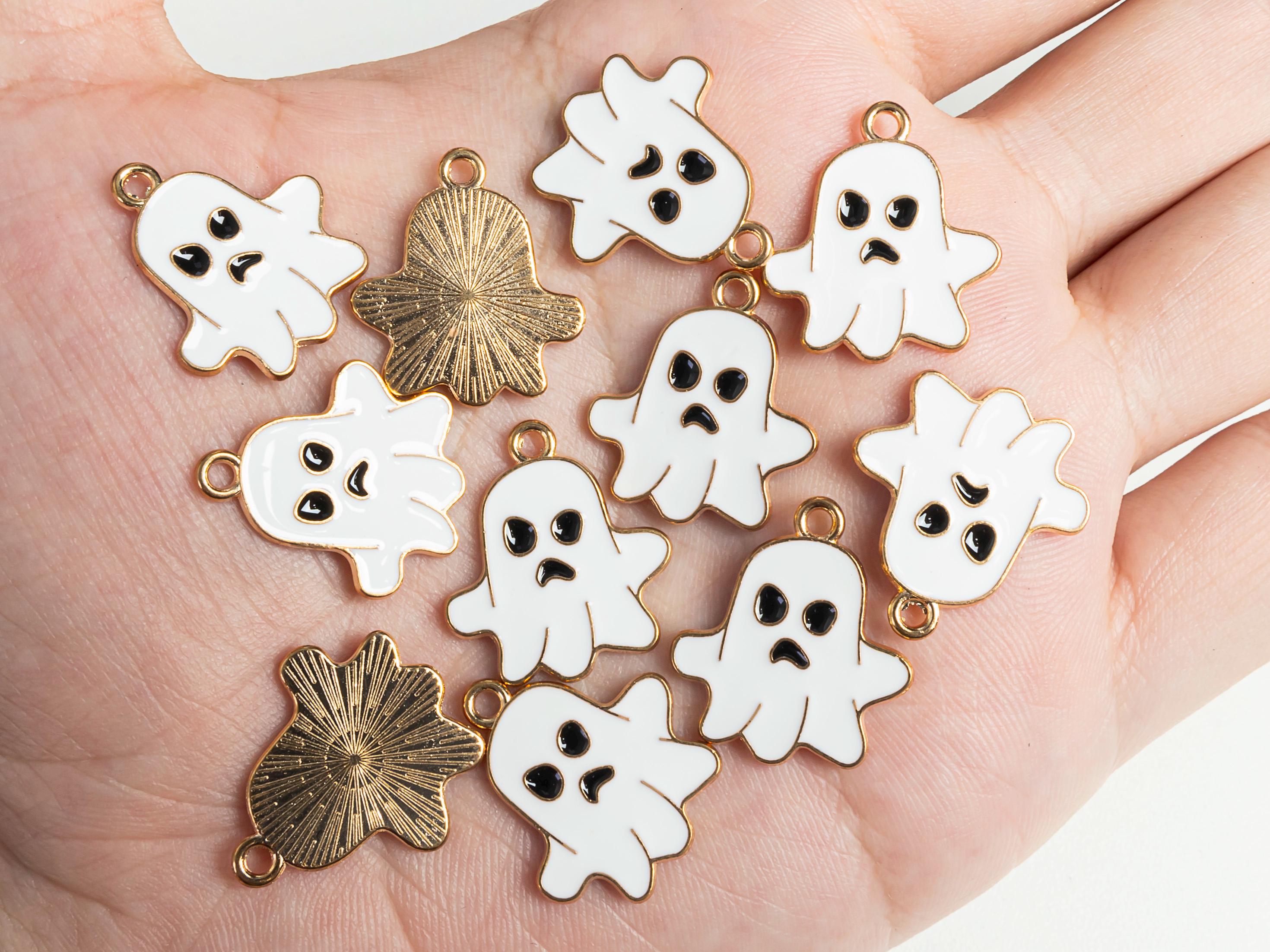 100 Ciondoli Halloween Argento Anticato – Misti: Fantasmi, Ragni, Teschi, Zucca, Pipistrelli Per Gioielli Fai Da Te - 4