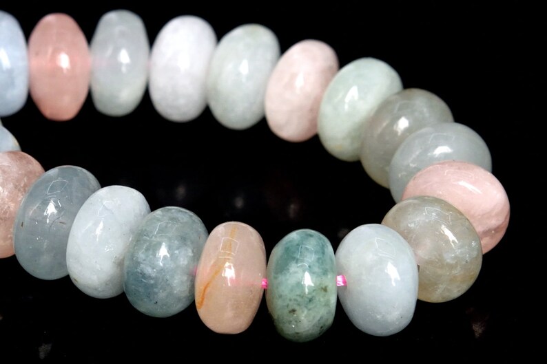 9x5MM Beryl Morganite Aquamarine Beads Africa AAA Genuine Natural Gemstone Full Strand Rondelle Beads 15.5 Bulk Lot Options 107963-2606