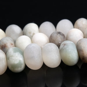 6x4MM Matte Milky Green Jade Beads Grade AAA Genuine Natural Gemstone Rondelle Loose Beads 15&quot; / 7.5&quot; Bulk Lot Options (110579)
