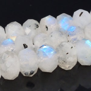 6x3MM Rainbow Moonstone Beads Indian Grade A+ Genuine Natural Gemstone Full Strand Faceted Rondelle Beads 15&quot; Bulk Lot Options (109015-2844)