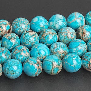 Blue Green Imperial Jasper Beads Grade A Gemstone Round Loose Beads 4MM 6MM 8MM 10MM 12MM Bulk Lot Options