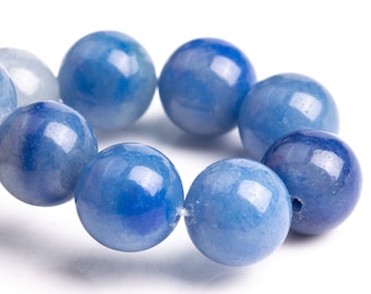 8MM Blue Aventurine Beads Bracelet Grade AAA Round Gemstone 7" BULK LOT 1,3,5,10 and 50 (106622h-2024)