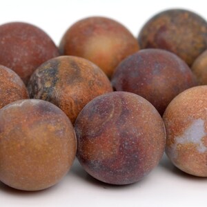10MM Matte Ocean Fossil Agate Beads AAA Genuine Natural Gemstone Full Strand Round Loose Beads 15&quot; BULK LOT 1,3,5,10,50 (105229-1464)