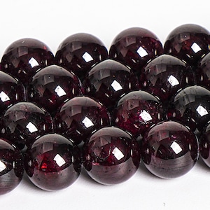 11MM Garnet Beads Grade AA Genuine Natural Indian Gemstone Round Loose Beads 15&quot;/7.5&quot;/4&quot; BULK LOT 1,3,5,10 and 50 (103353)