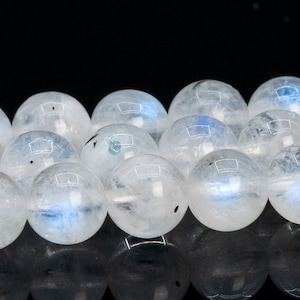 5MM Transparent Rainbow Moonstone Beads India Grade AA Genuine Natural Gemstone Round Loose Beads 15&quot;/7.5&quot; Bulk Lot Options (111837)