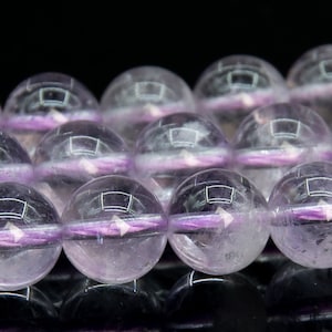 8MM Transparent Light Lavender Amethyst Beads Brazil Grade AA Genuine Natural Gemstone Round Loose Beads 15&quot;/7.5&quot; (109756)