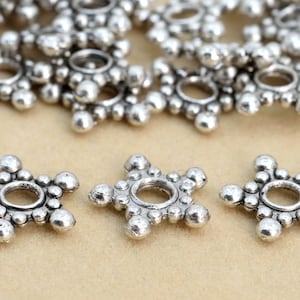 9x1MM Antique Silver Tone Spacer Beads Star 15 Pcs Bulk Lot Options (62469-2281)