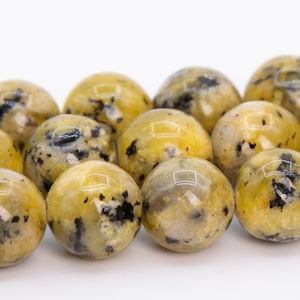 8MM Mustard Yellow Jade Beads Grade AAA Natural Gemstone Full Strand Round Loose Beads 14.5&quot; BULK LOT 1,3,5,10 and 50 (106278-1900)