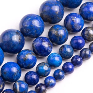 Deep Blue Lapis Lazuli Beads Genuine Natural Grade A Gemstone Round Loose Beads  4MM 6MM 8MM 10MM Bulk Lot Options