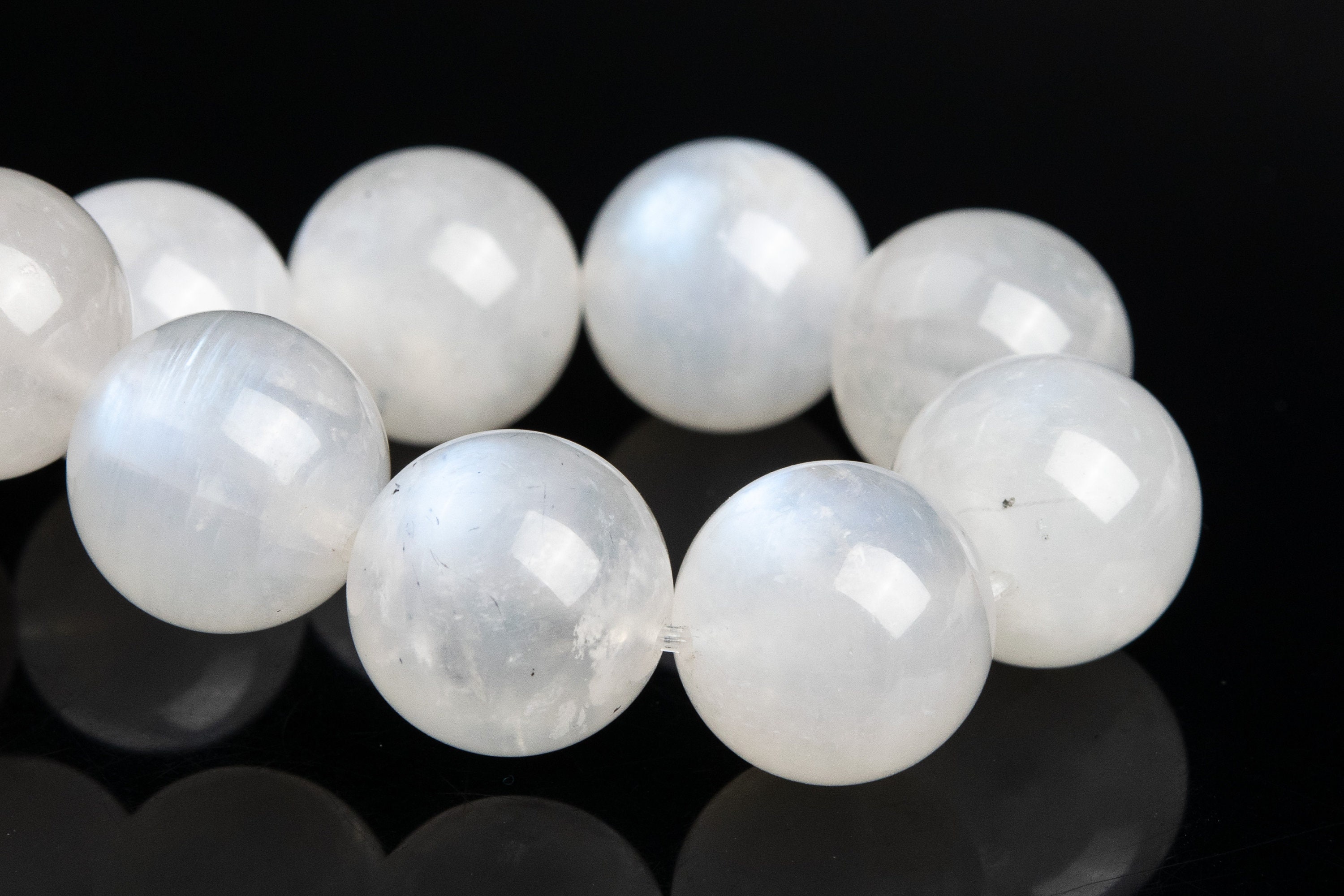 Bracciale Con Pietra Preziosa Rotonda In Pietra Di Luna Arcobaleno - Foto 12