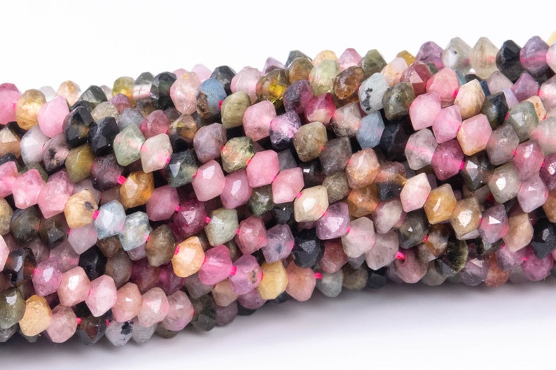 3x2MM Multicolor Tourmaline Beads AAA Genuine Natural Gemstone Full Strand Faceted Rondelle Loose Beads 15 Bulk Lot Options 111781-3407