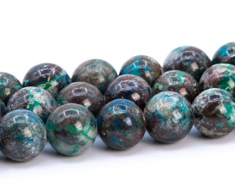 6-7MM Blue Green Azurite Malachite Quartz Beads Grade AA Genuine Natural Gemstone Full Strand Round Loose Beads 16" (116149-1828)