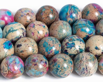 Eisblau & Lila Meeressediment Imperial Jaspis Perlen Klasse AAA Edelstein Runde Lose Perlen 4 MM 6 MM 8 MM 10 MM 12 MM Massen viel Optionen