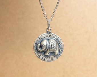 19X17MM Elefant Charme Antik Silber Charme Sterling Silber 1 Stück Große Lot Optionen (92608-566)