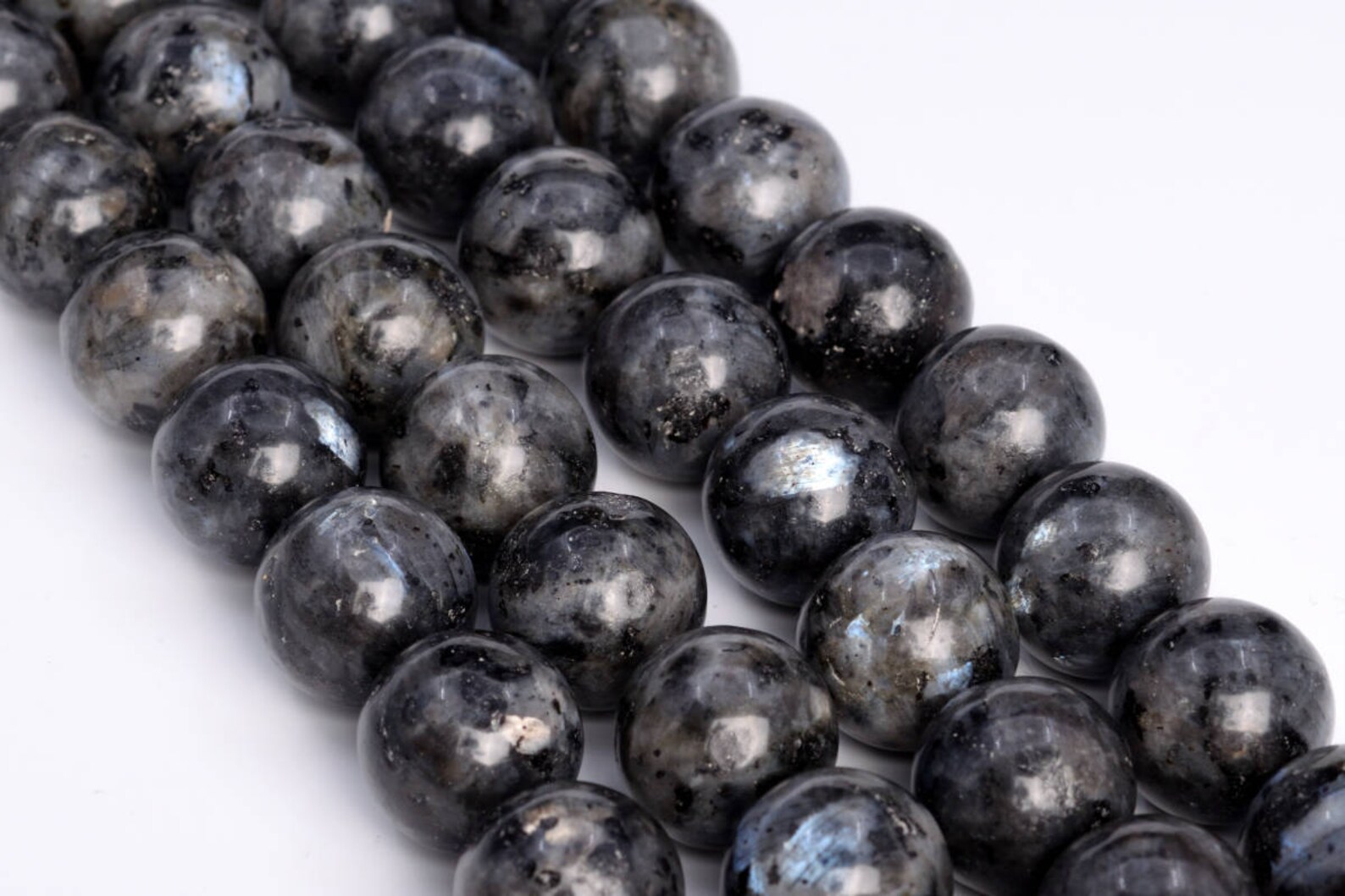 15MM Black Labradorite Larvikite Beads A Genuine Natural | Etsy