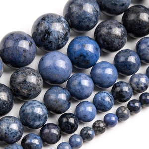 Blue Dumortierite Beads Grade AA Genuine Natural Gemstone Round Loose Beads 4MM 6MM 8MM 10MM 12MM Bulk Lot Options