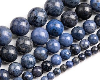 Blue Dumortierite Beads Grade AA Genuine Natural Gemstone Round Loose Beads 4MM 6MM 8MM 10MM 12MM Bulk Lot Options