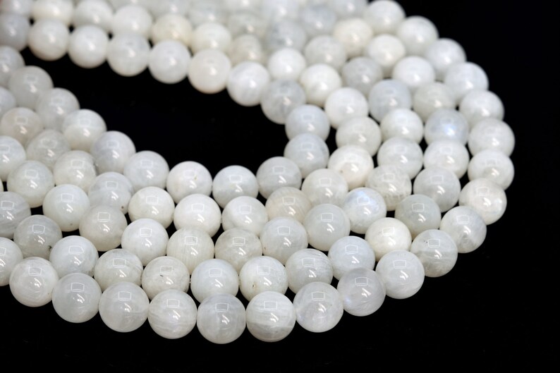 105977h-1798 10MM Rainbow Moonstone Beads Grade A Genuine Natural India Gemstone Half Strand Round Loose Beads 7.5 BULK LOT 1,3,5,10,50