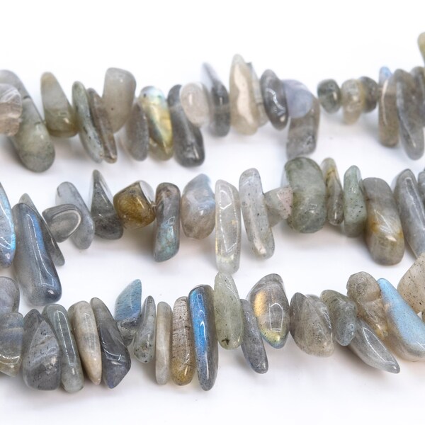 12-24x3-5MM Gray Labradorite Beads Stick Pebble Chip Genuine Natural Grade AA Gemstone Loose Beads 15.5"/7.5" Bulk Lot Options (112807)
