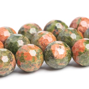 Green & Pink Unakite Beads Genuine Natural Grade AAA Gemstone Micro Faceted Round Loose Beads 8MM 12MM Bulk Lot Options