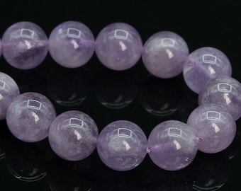 11 mm Lavendel-Amethyst-Perlen, brasilianischer Güteklasse AAA, echter natürlicher Edelstein, halber Strang, runde lose Perlen, 21,6 cm (109417h-2960)