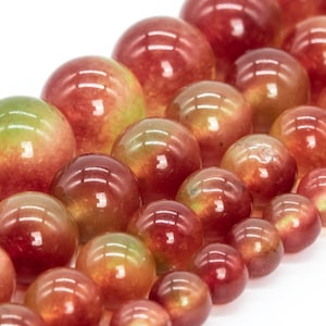 Watermelon Malaysian Jade Beads Grade AAA Gemstone Round Loose Beads 6MM 8MM 10MM 12MM Bulk Lot Options