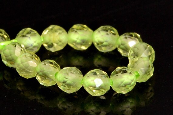 2mm AAA Gemtone Green Faceted Peridot Spacer Beads for Jewelry Making 15" 