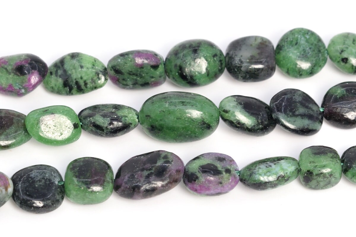 4mm 6mm 8mm 10mm 12mm Red Green Ruby Zoisite Round Loose Beads 15/" Strand AA