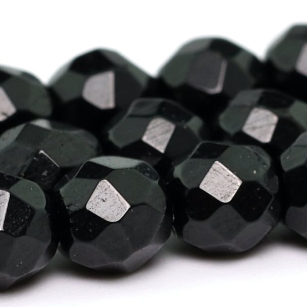 4MM Black Tourmaline Beads Brazil Grade AAA Genuine Natural Gemstone Faceted Round Loose Beads 15" / 7.5" Bulk Lot Options (100623)