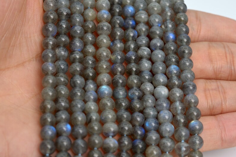 6MM Gray Labradorite Beads Madagascar AA Genuine Natural Gemstone Half Strand Round Loose Beads 7.5 BULK LOT 1,3,5,10 and 50 105172h-1451