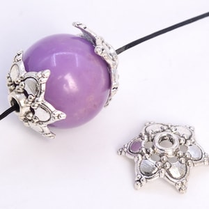 13x5MM Flower Bead Cap Antique Silver Tone Zinc Alloy 30 Pcs Bulk Lot Options (63000-2344)