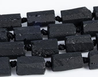 13X8MM Black Tourmaline Beads Grade AA Genuine Natural Gemstone Full Strand Tourmaline Loose Beads 15" Bulk Lot Options (127377-2898)