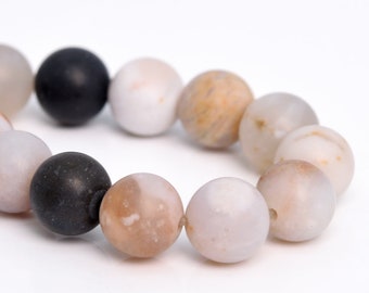 8MM Matte Parral Dendrite Agate Beads AAA Genuine Natural Gemstone Half Strand Round Loose Beads 7.5" BULK LOT 1,3,5,10,50 (105292h-1494)