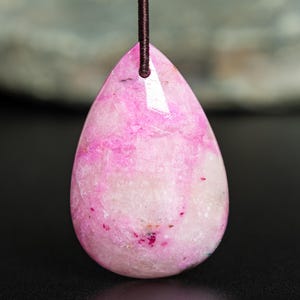 Premium Natural Cobalt Calcite Pendant Grade AAA 31X20X9MM Pink Pendant Teardrop Pendant Gemstone Pendant Only One(900056)
