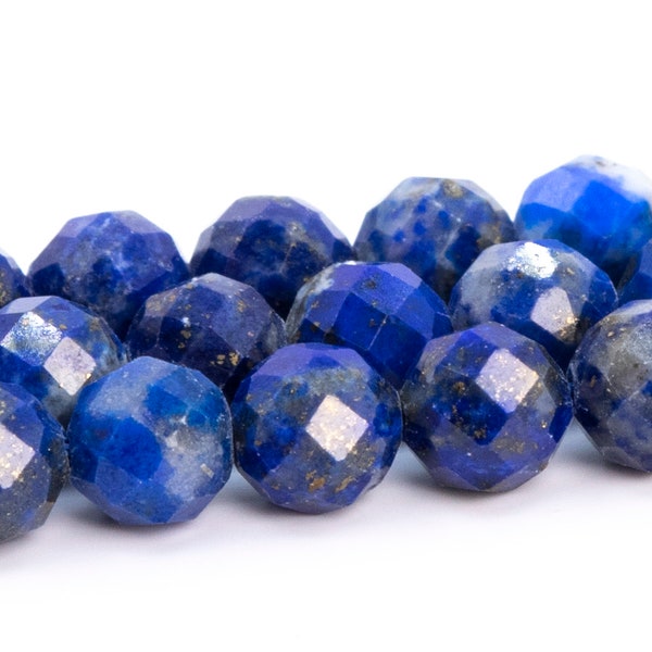 5MM Royal Blue Lapis Lazuli Beads Afghanistan Grade A Genuine Natural Gemstone Faceted Round Loose Beads 15.5"/7.5" Bulk Lot Options(113230)