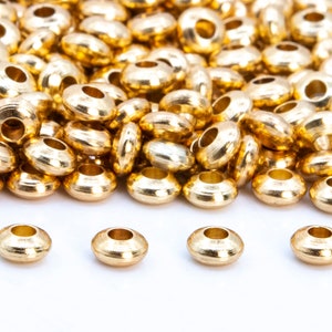 14K Yellow Gold Rondelle Bead 4x2mm (1-Pc)