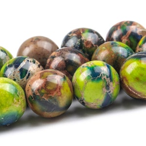 Green Sea Sediment Imperial Jasper Beads Grade AAA Gemstone Round Loose Beads 4MM 6MM 8MM 10MM  Bulk Lot Options