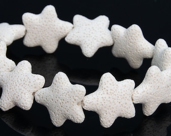 26x8 MM weiße Vulkanische Lava Perlen Stern Klasse AAA Natürliche Edelstein Halbe Strang lose Perlen 7,5 "BULK LOT 1,3,5,10,50 (104769h-1296)